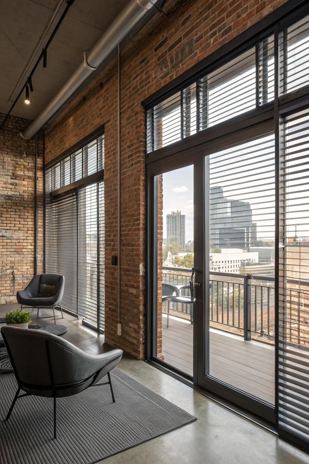 Metal blinds that offer a sleek and industrial aesthetic