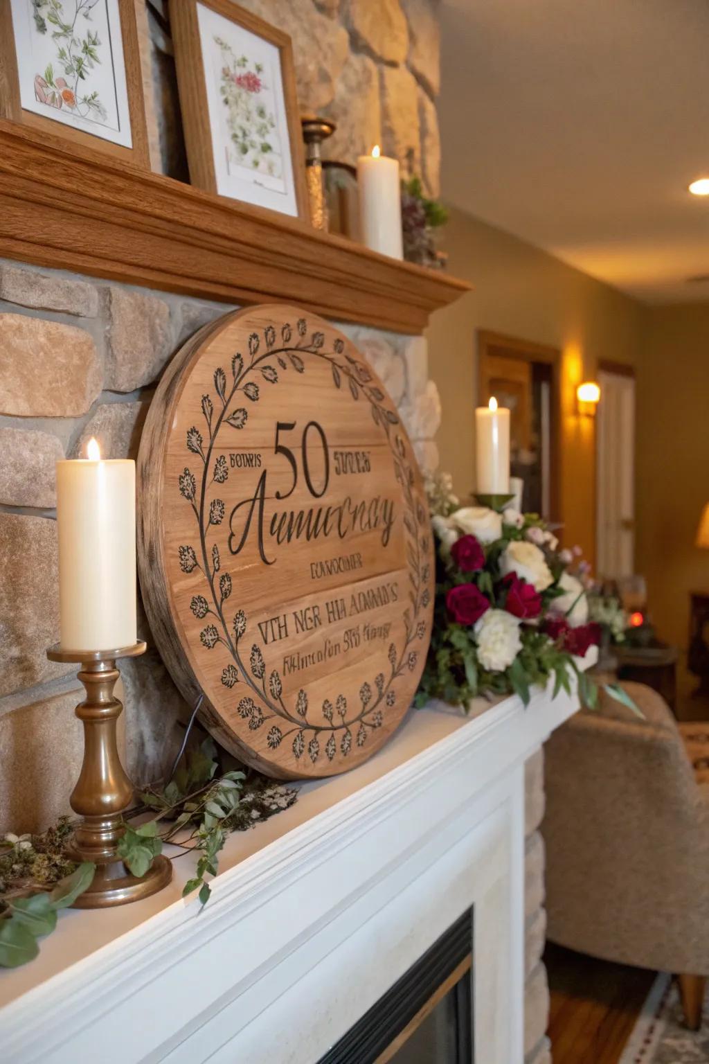 A plaque celebrating the journey of love over the years.