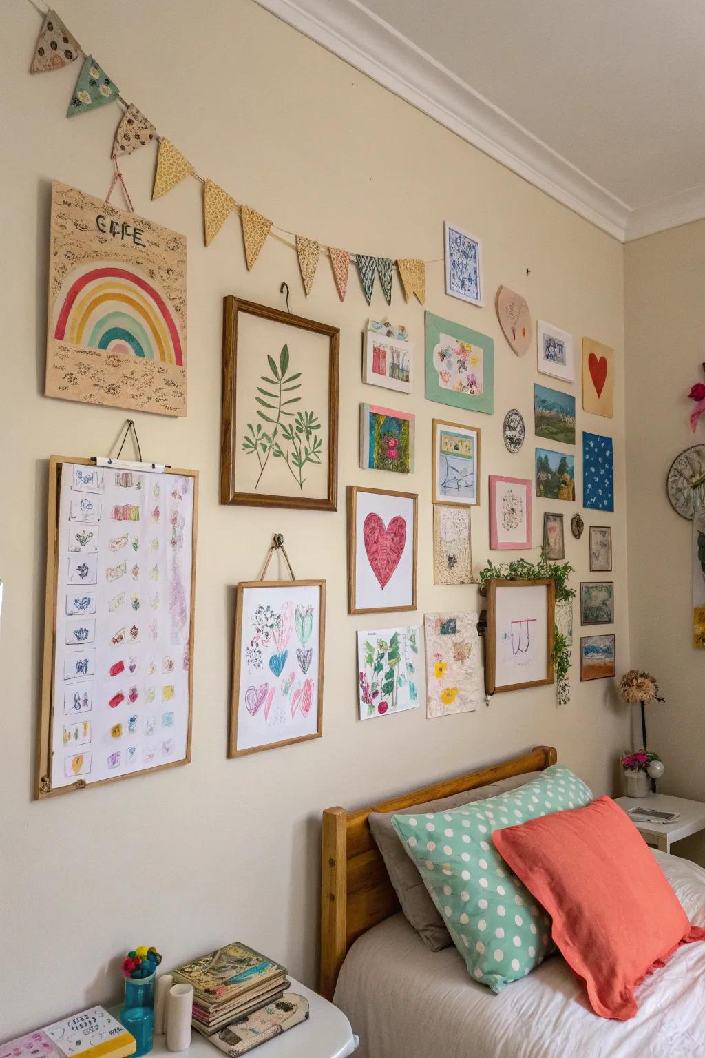 DIY art displays enhance personal flair and innovation.