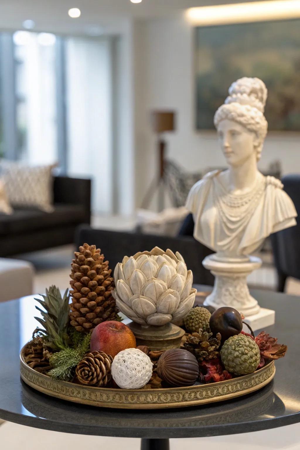 Art-inspired centerpieces celebrate creativity and style.