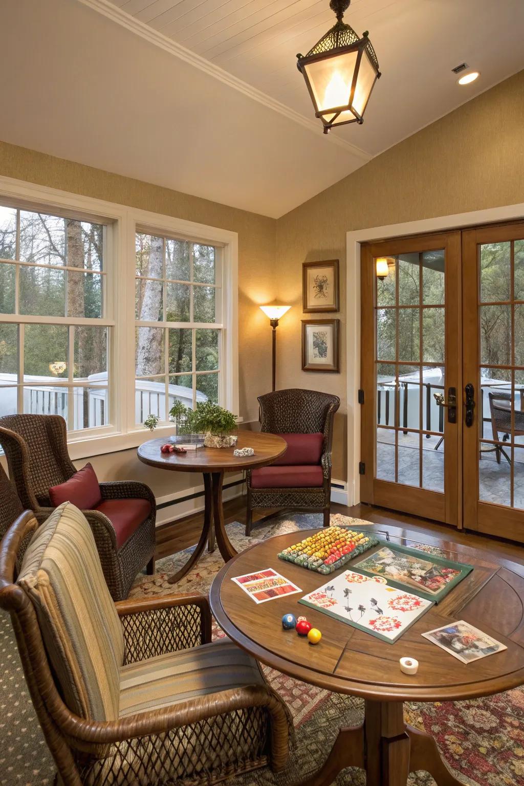 A recreational zone invites enjoyment and relaxation.