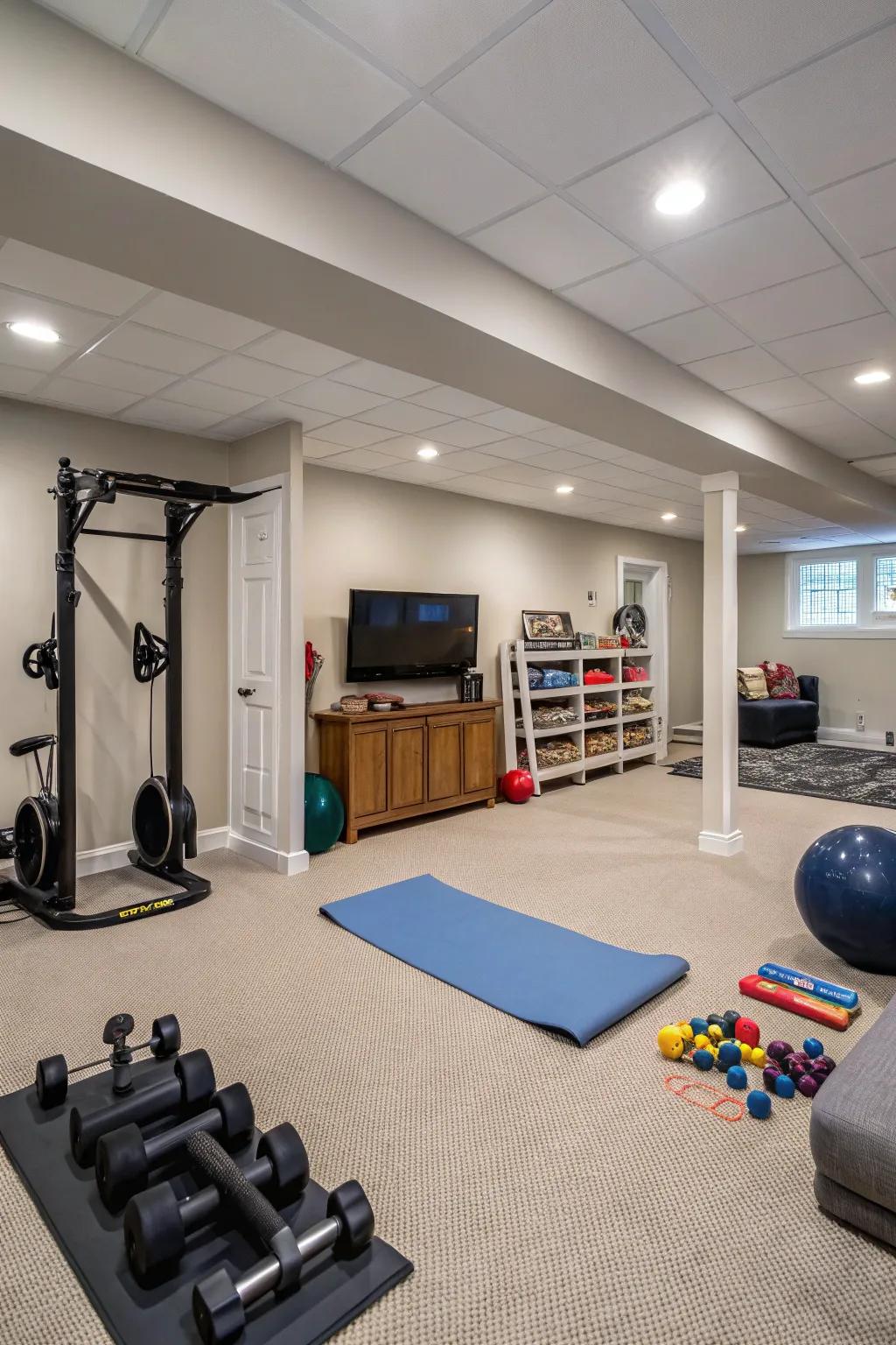 Functionality and usability are enhanced by a multipurpose room.