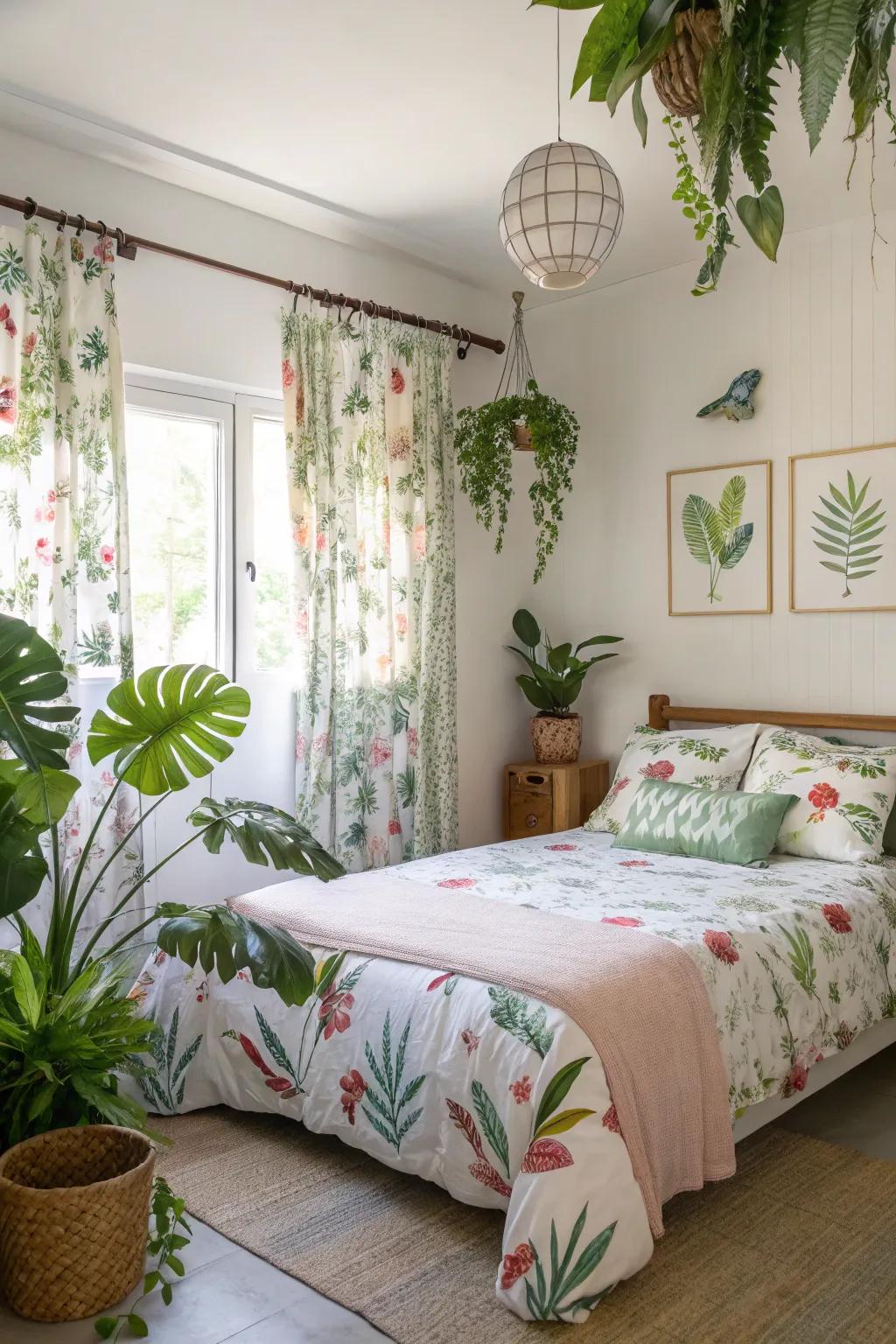Nature-inspired decor refreshes the space and fosters a connection to the natural world.