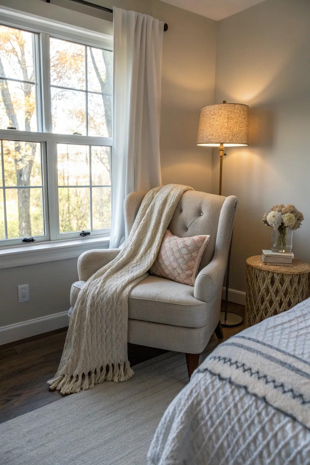 An intimate recess offers a personal sanctuary.