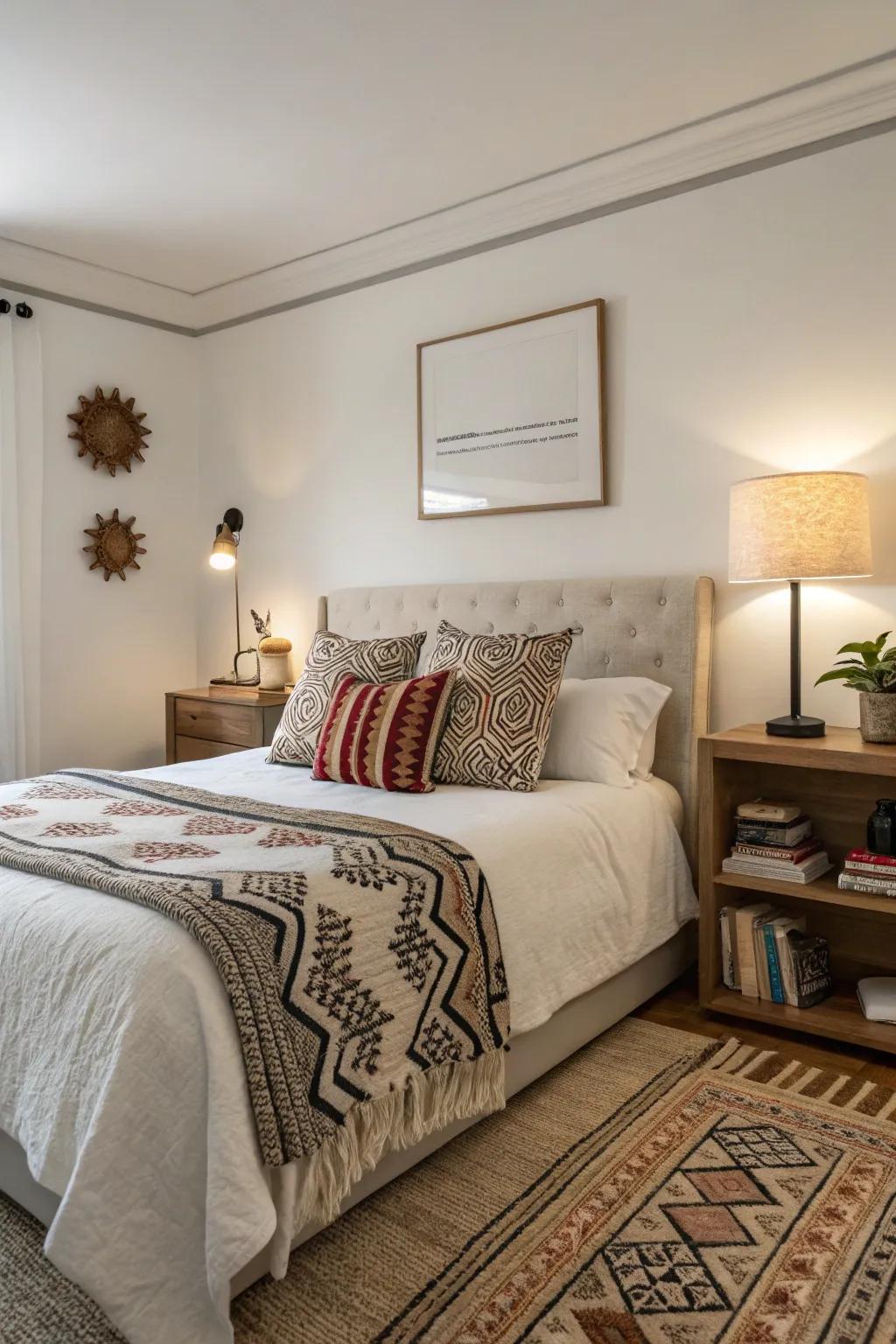 Embrace simplicity by leaving the area over your bed bare.