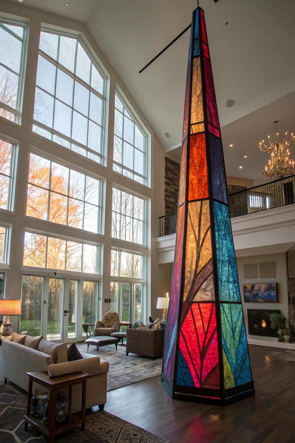 Art installations ranging from surface to overhead engender a bold and immersive sensation.