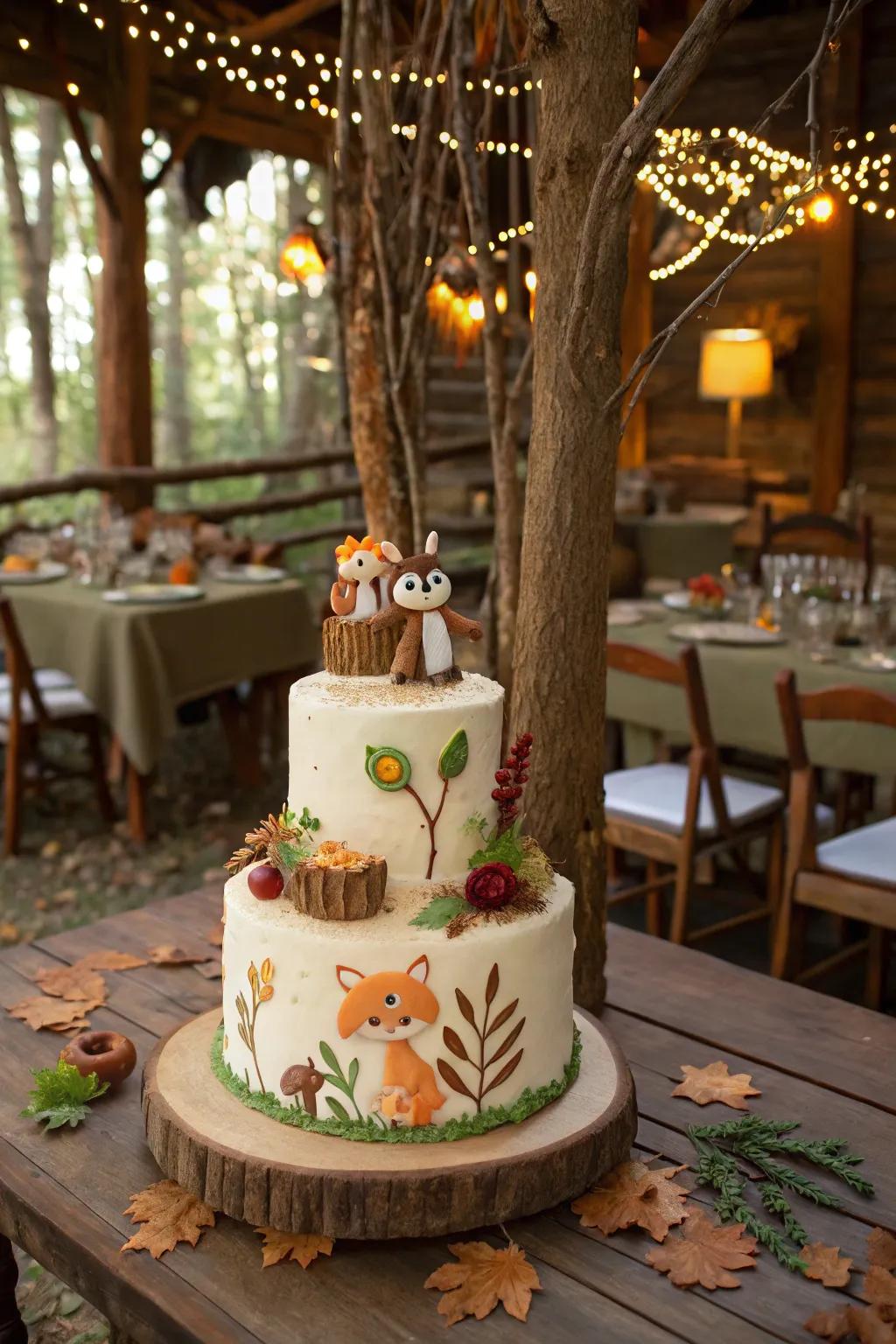 Charming woodland animals for a natural detail.