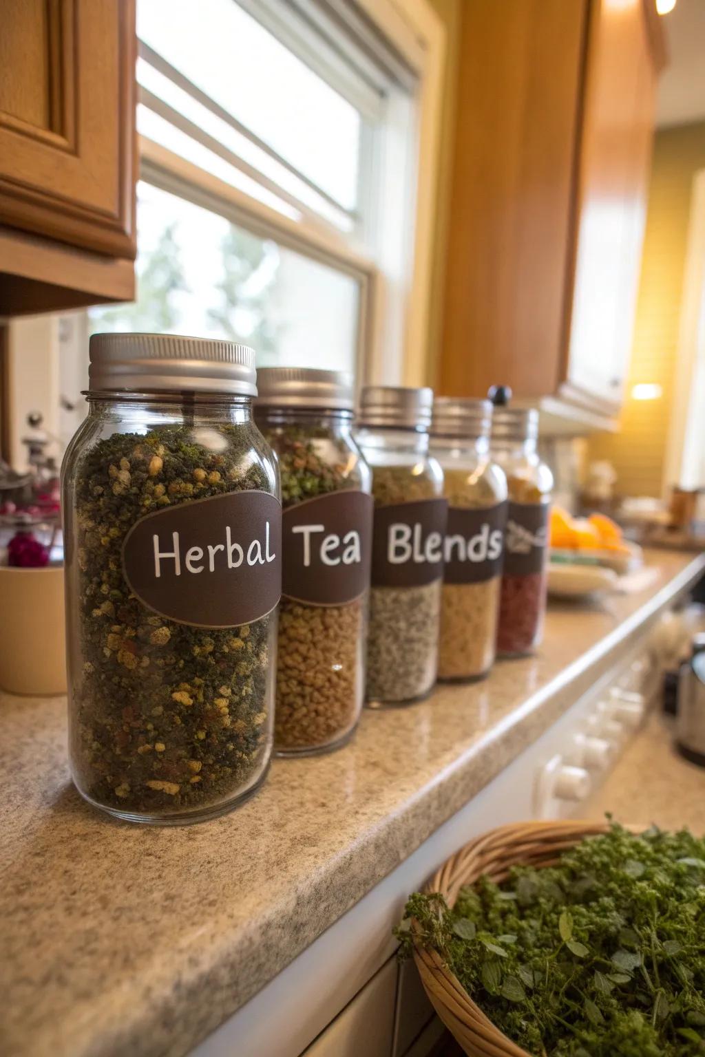 Herbaceous tea fusions provide a soothing and warm present.
