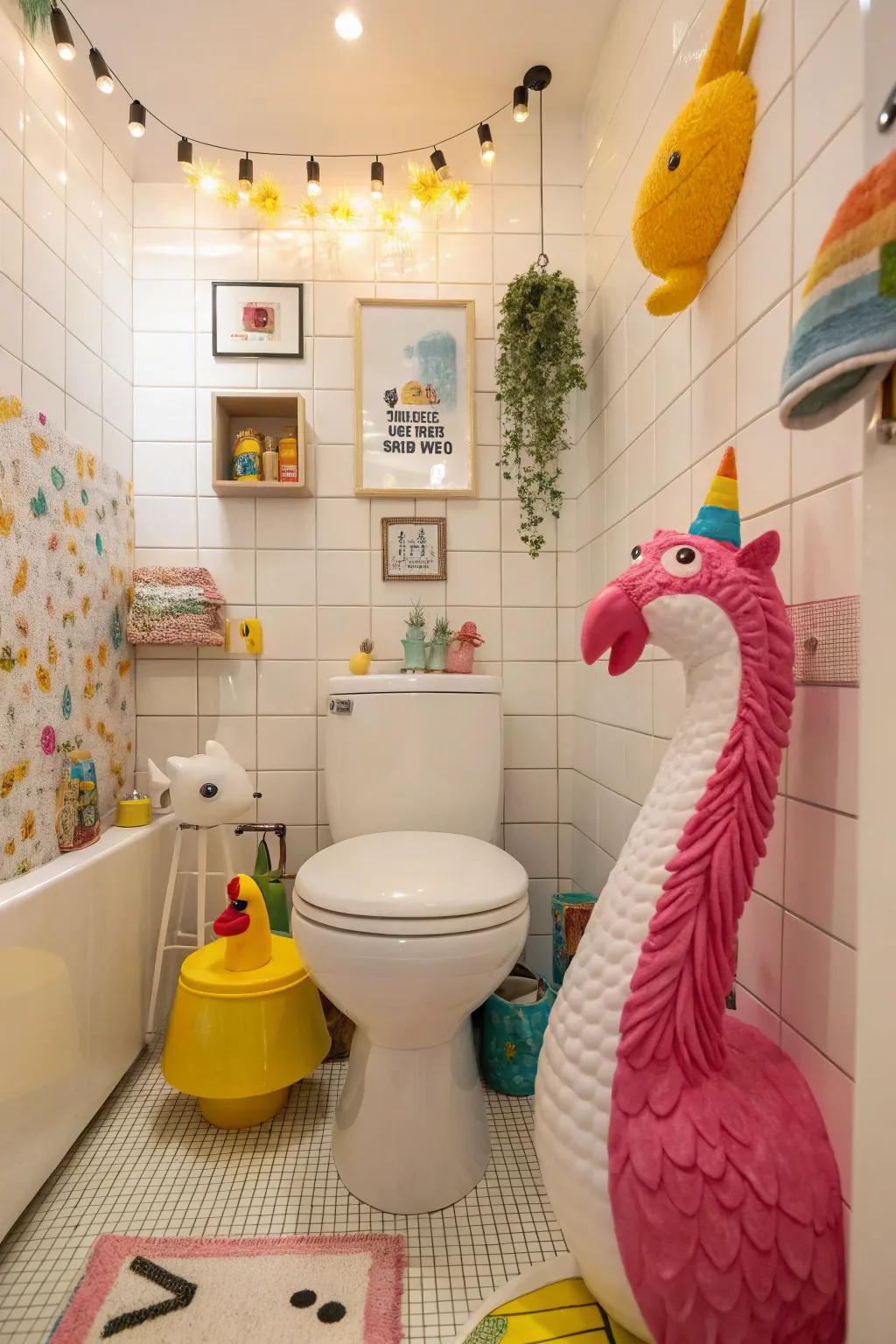 Quirky decor instilling fun and individuality into the area.