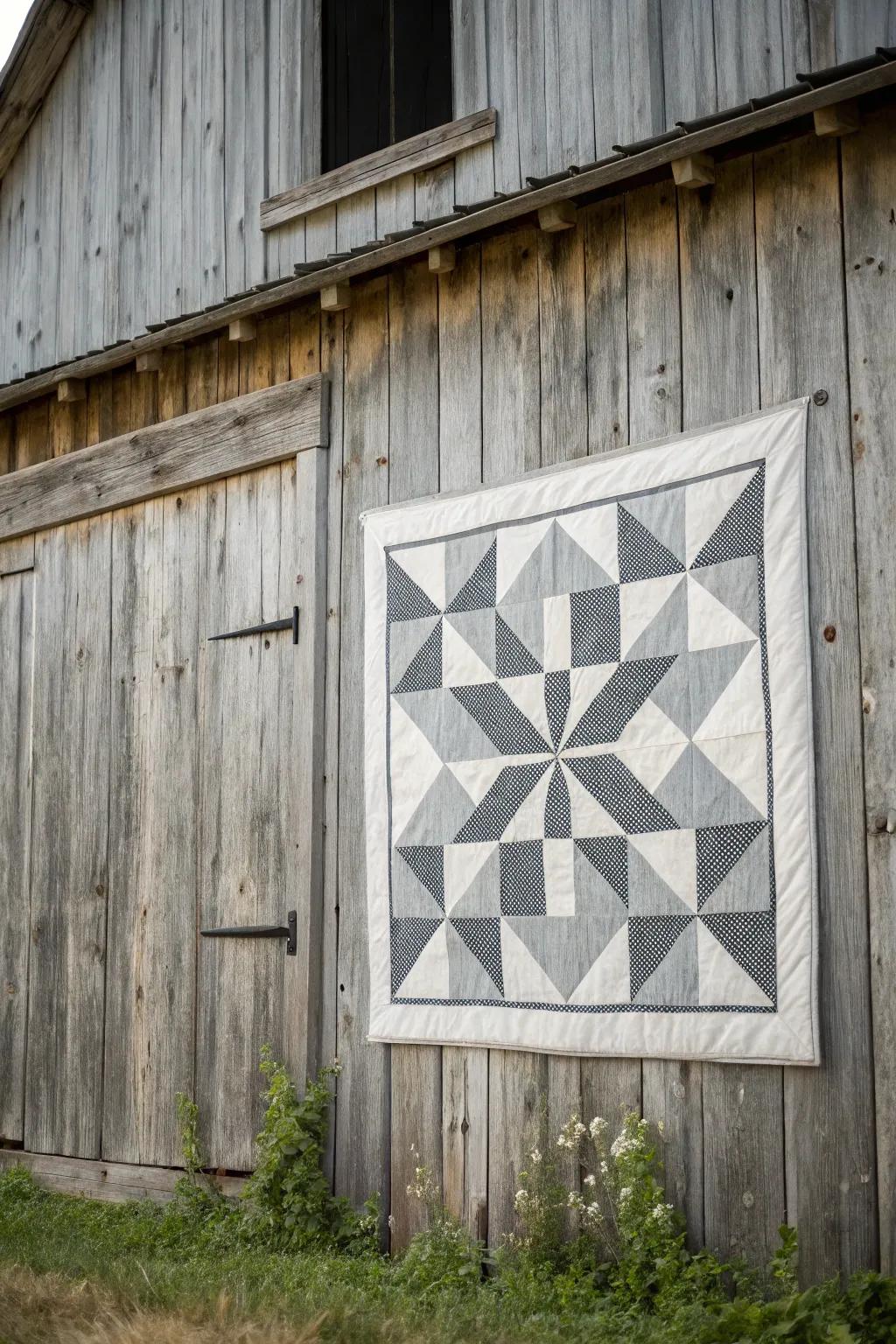 Polished monochrome quilt design.