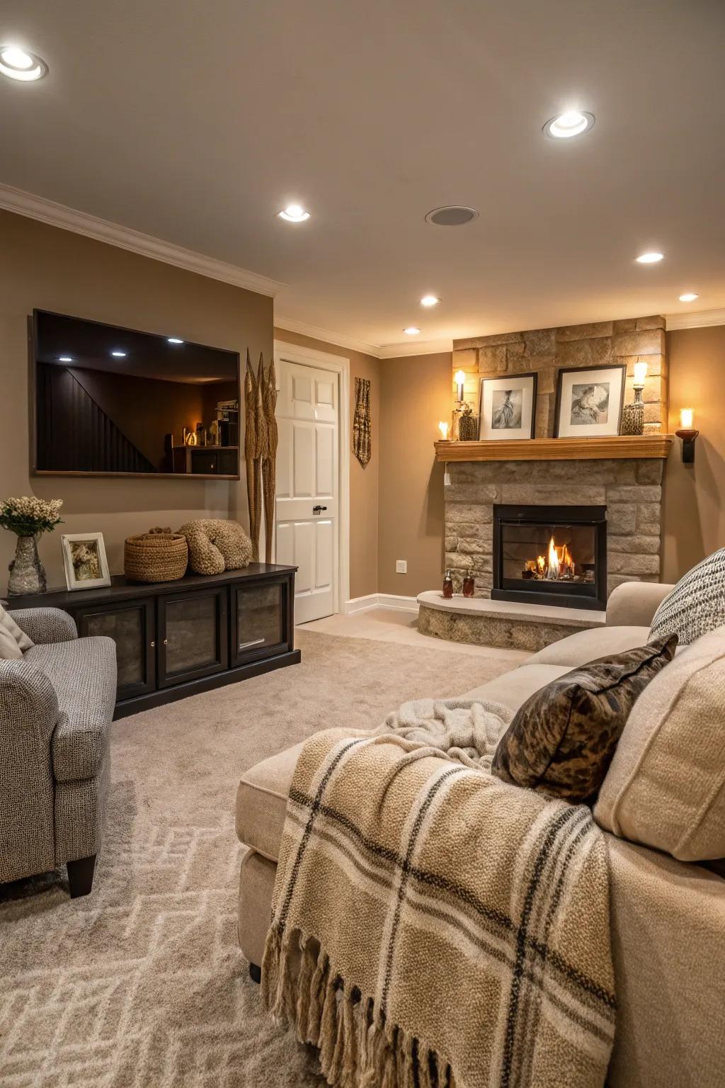 Neutral shades establish a calming environment.