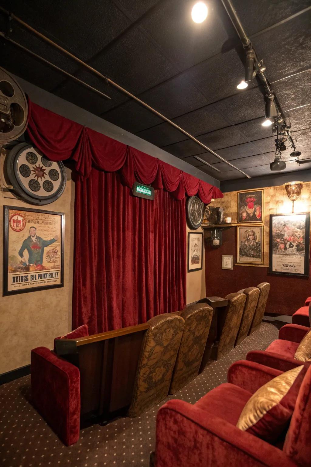 A retro vibe includes a nostalgic and charming element to your home cinema.