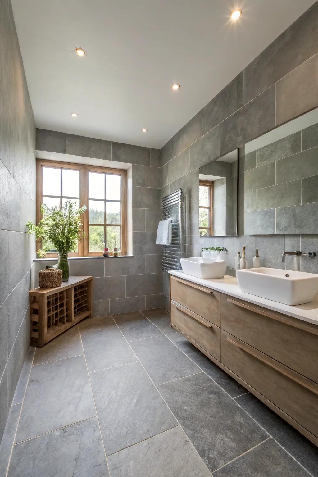 Sleek and seamless with large-format surfaces.