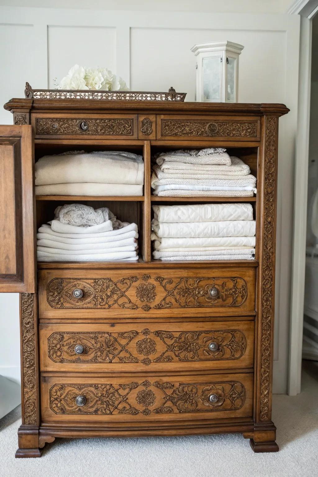 Add charm and utility with repurposed storage.