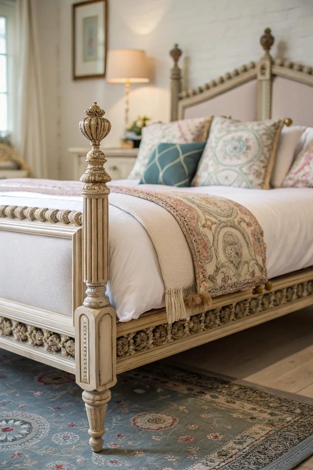 Artistic bed surround details contribute character to any bedroom.