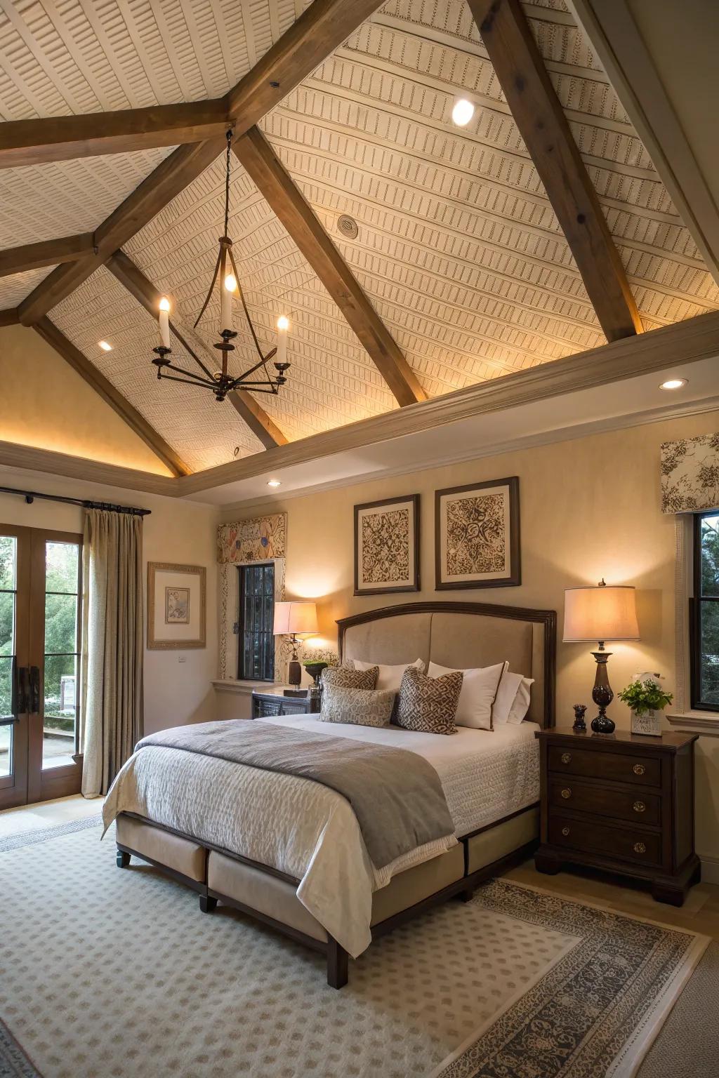 A feature ceiling offers an intriguing dimension to any room.