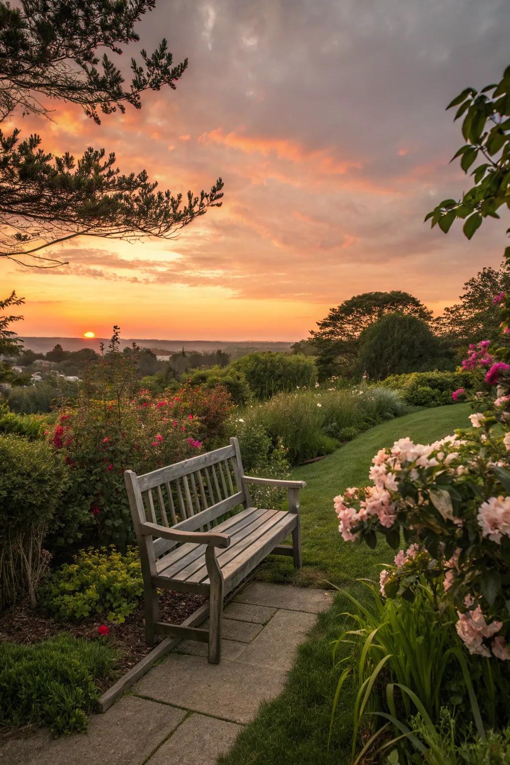 Benches strategically placed for views offer tranquil spots for reflection.