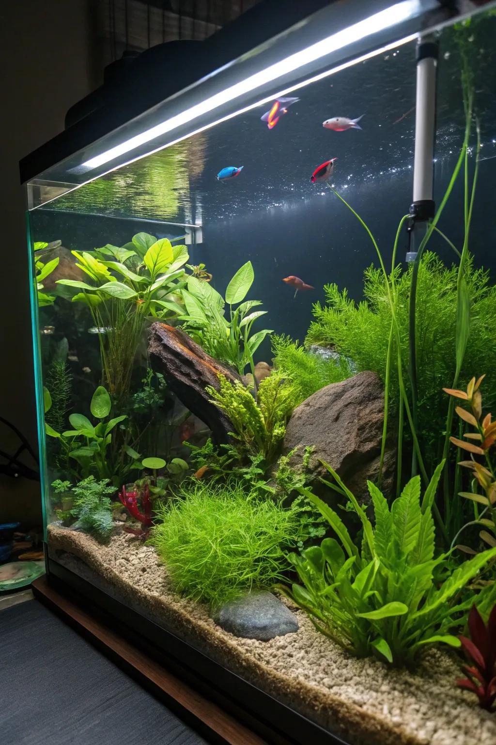 Submarine botanical gardens usher in profundity and diversification to your tank.