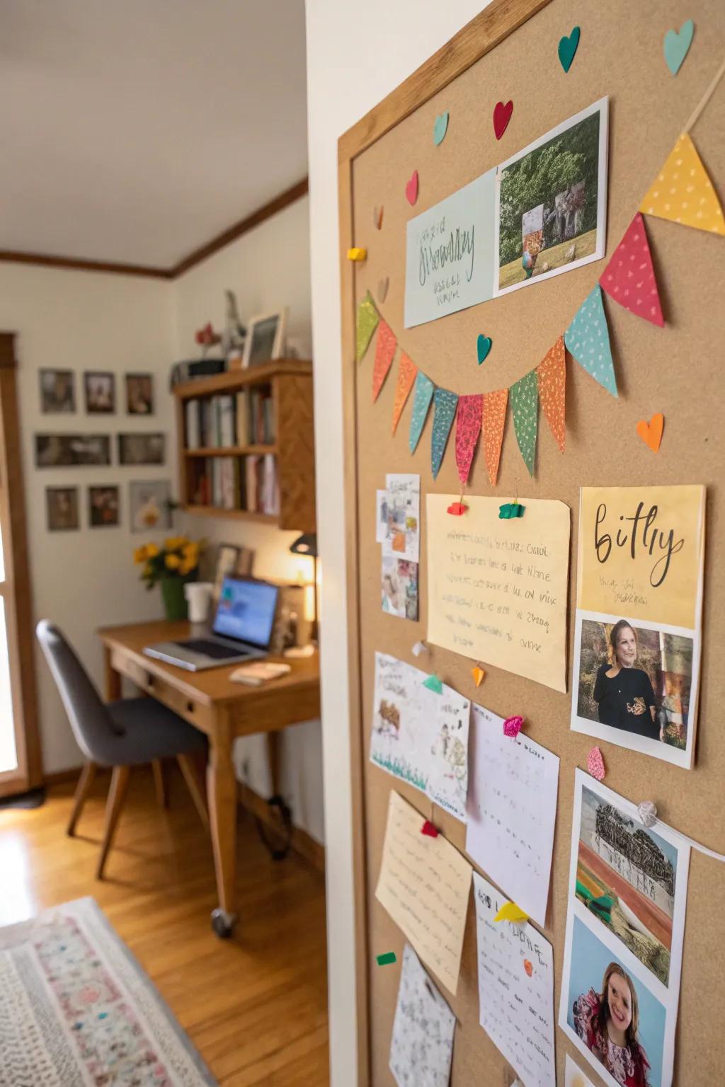 DIY-themed birthday board for a personal element.