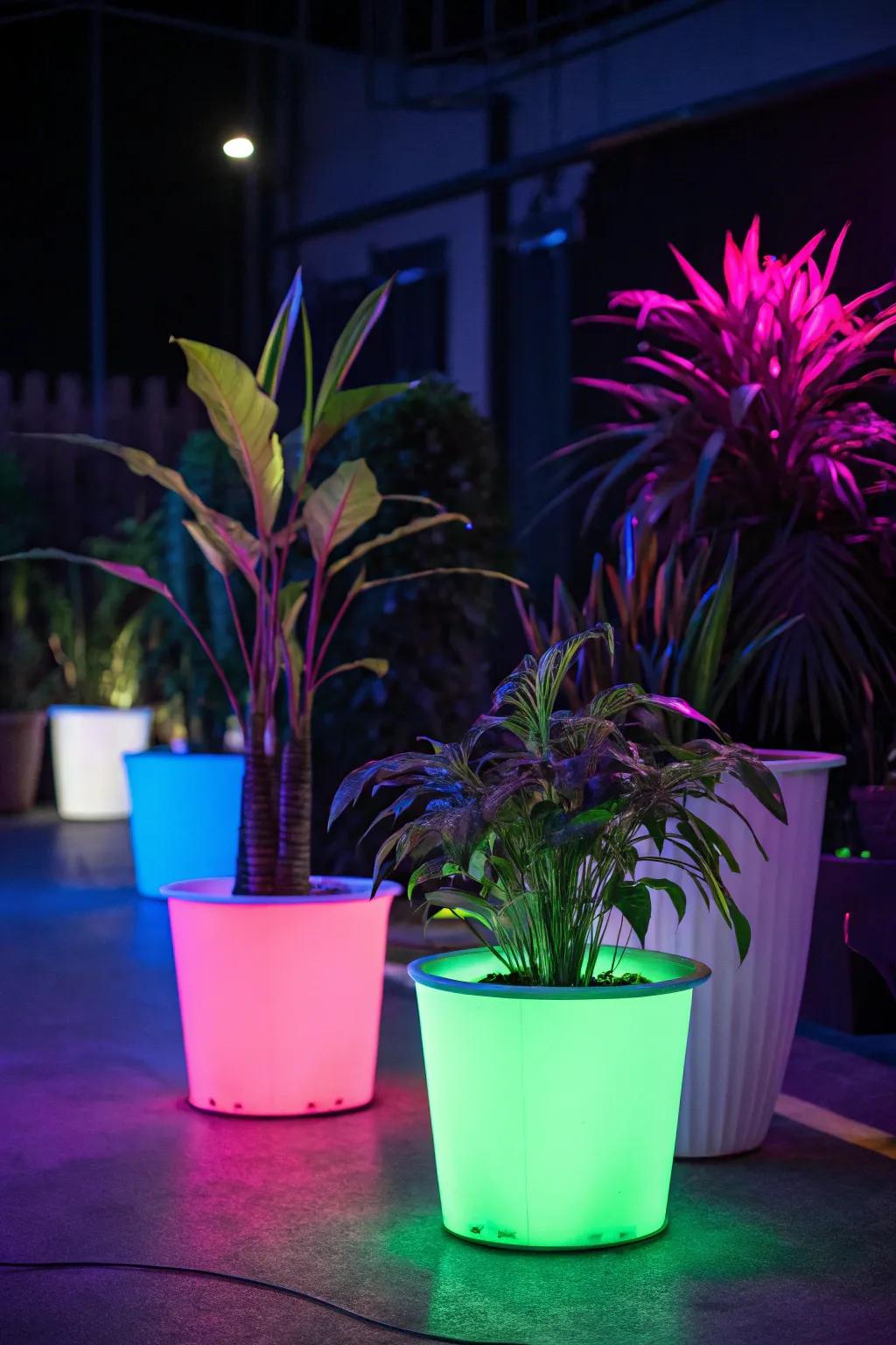 Shining pots give your indoor garden an exuberant twist.