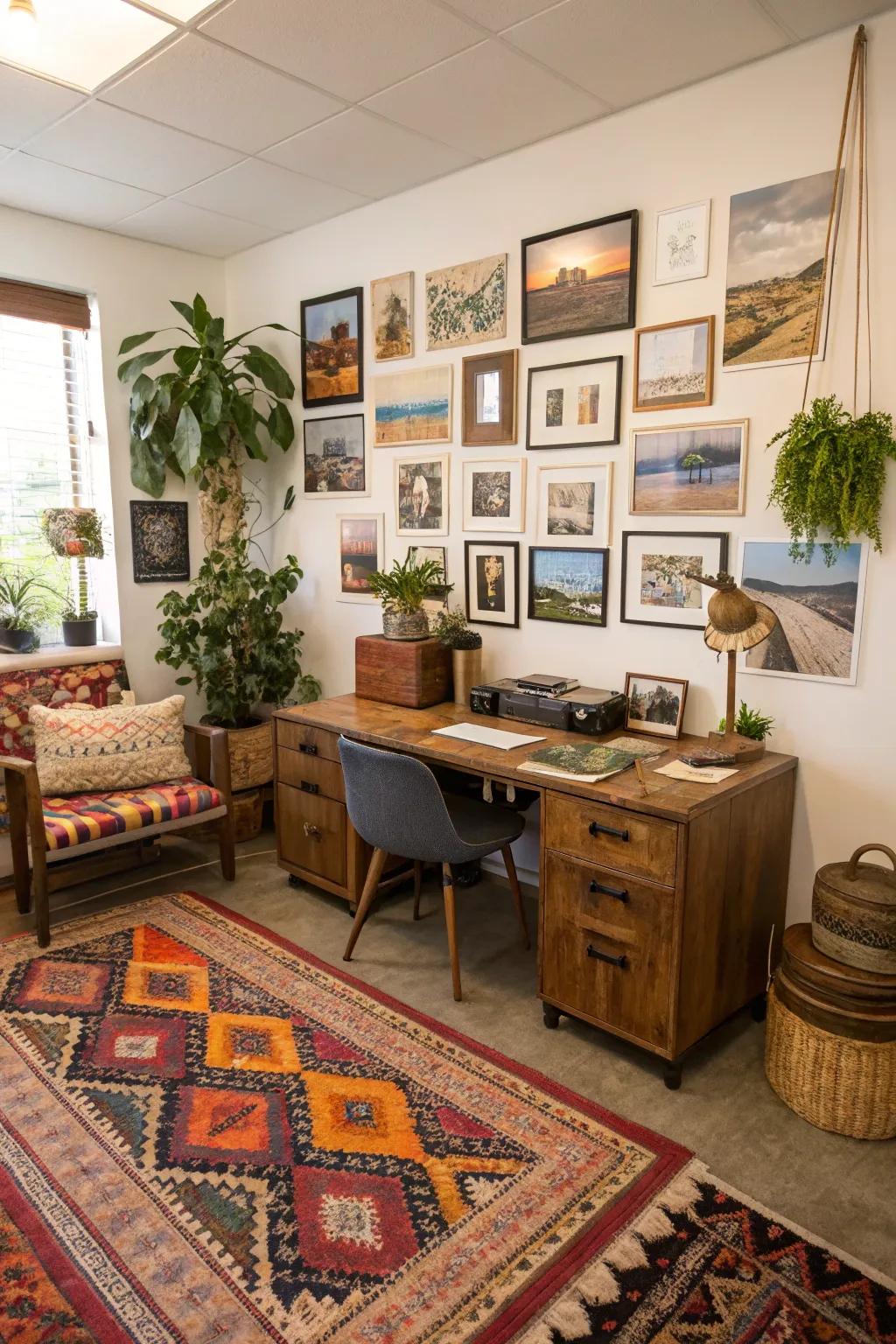 Personal touches like photos make the office uniquely yours.