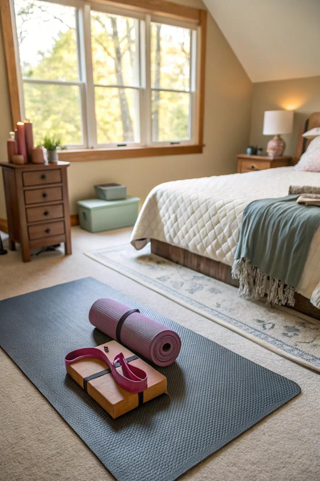 A training spot offers a peaceful retreat within your bedroom.