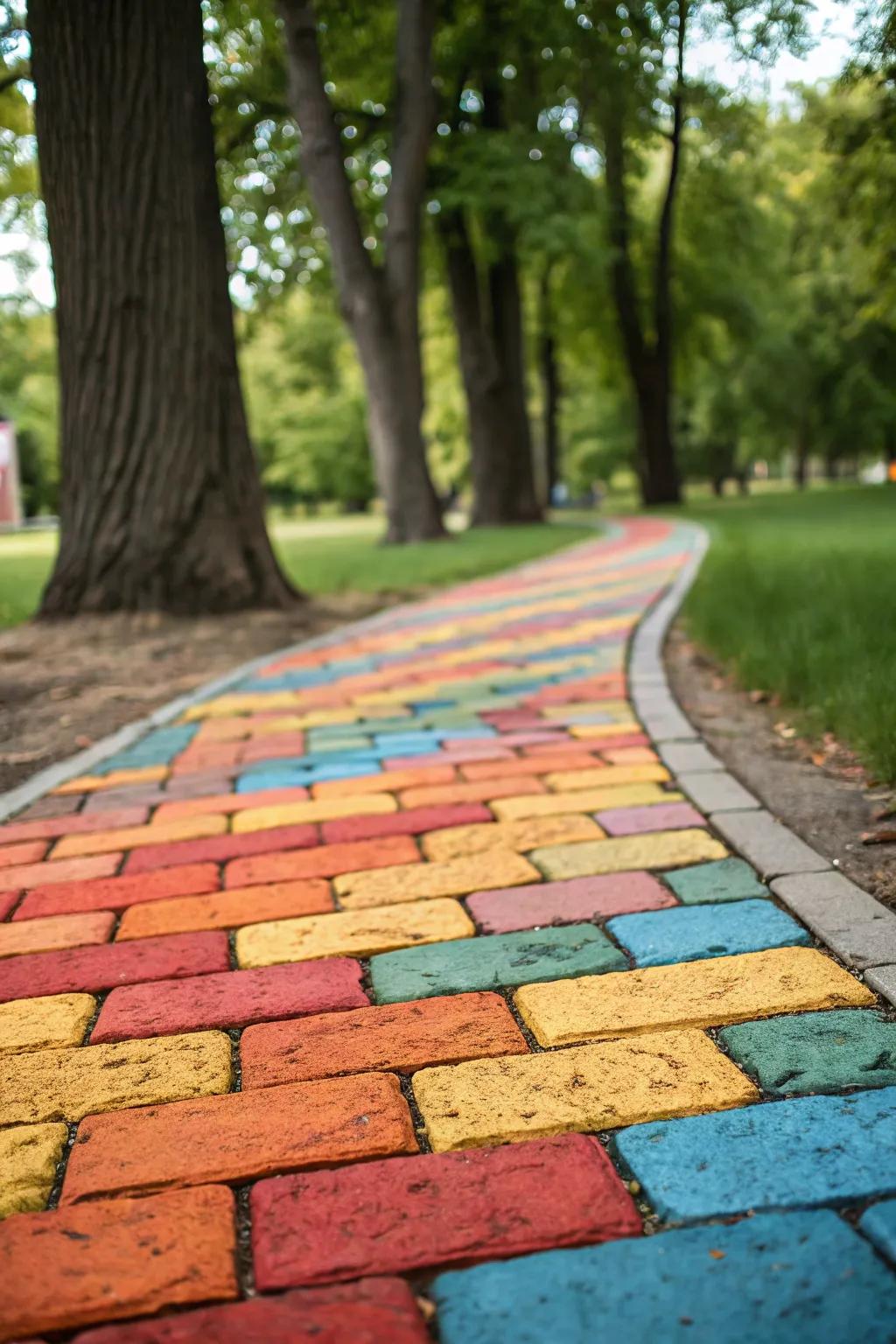 Colorful bricks: Impart vibrancy and life to your path.