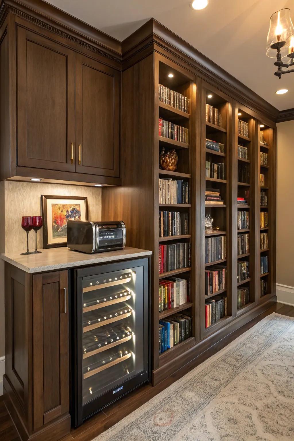 Unite your affection for literature and wine with a cooler in your library.
