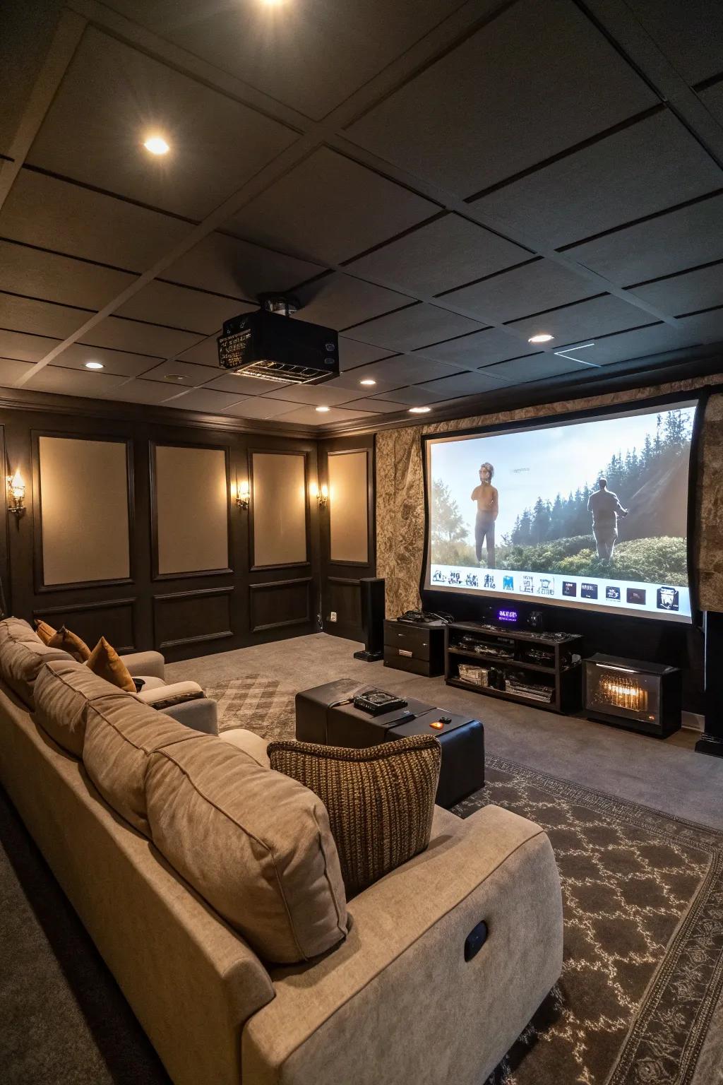 A concealed projector offers a cinematic experience in your game space.