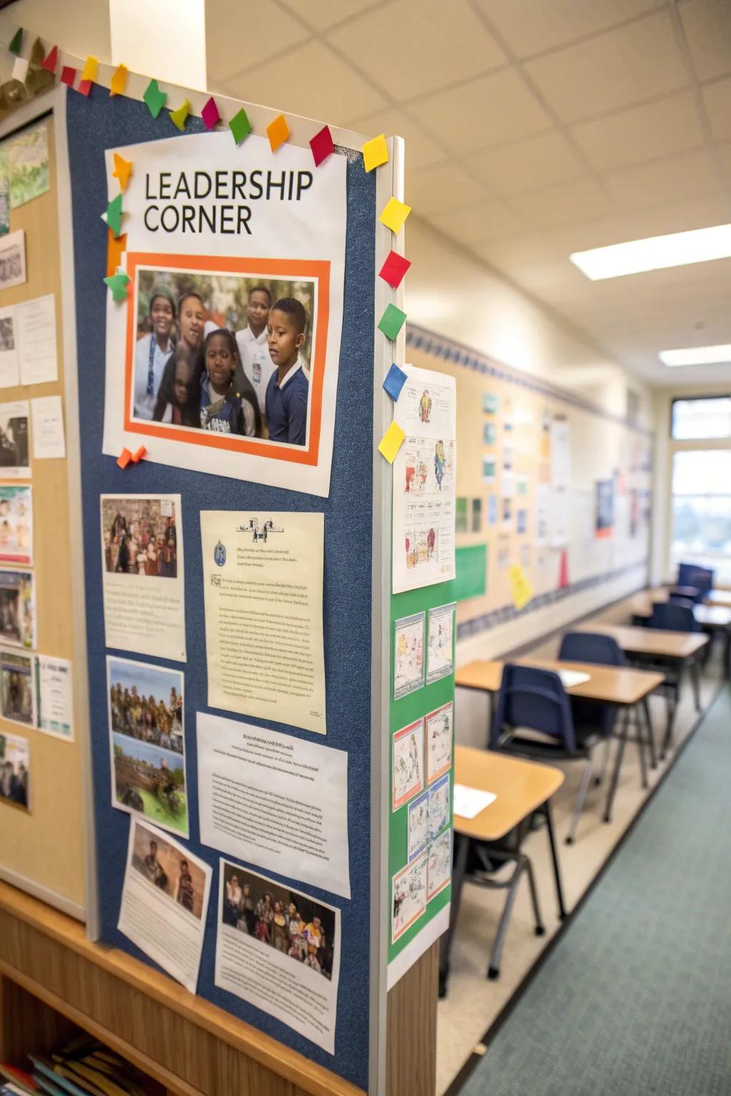 A leadership board celebrating student leaders.