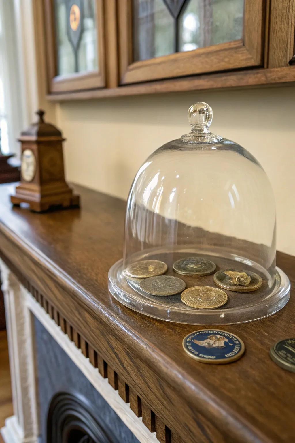 Crystal domes furnish a striking, safeguarding showcase.