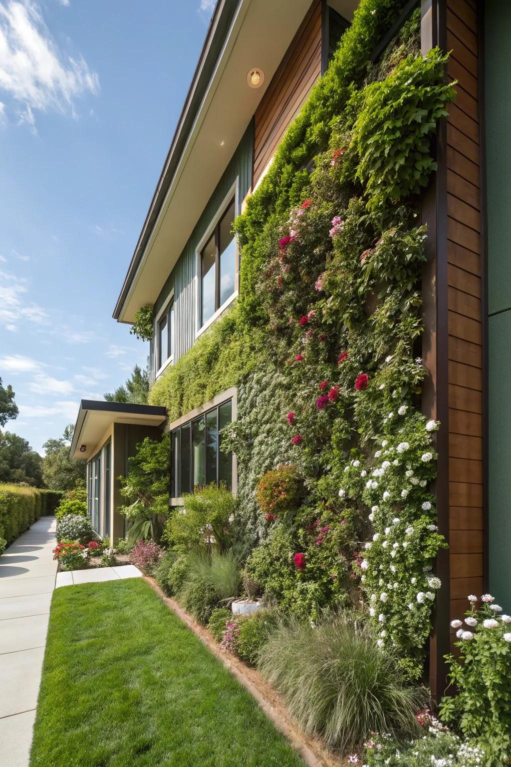 Vertical garden siding incorporates nature into your home.