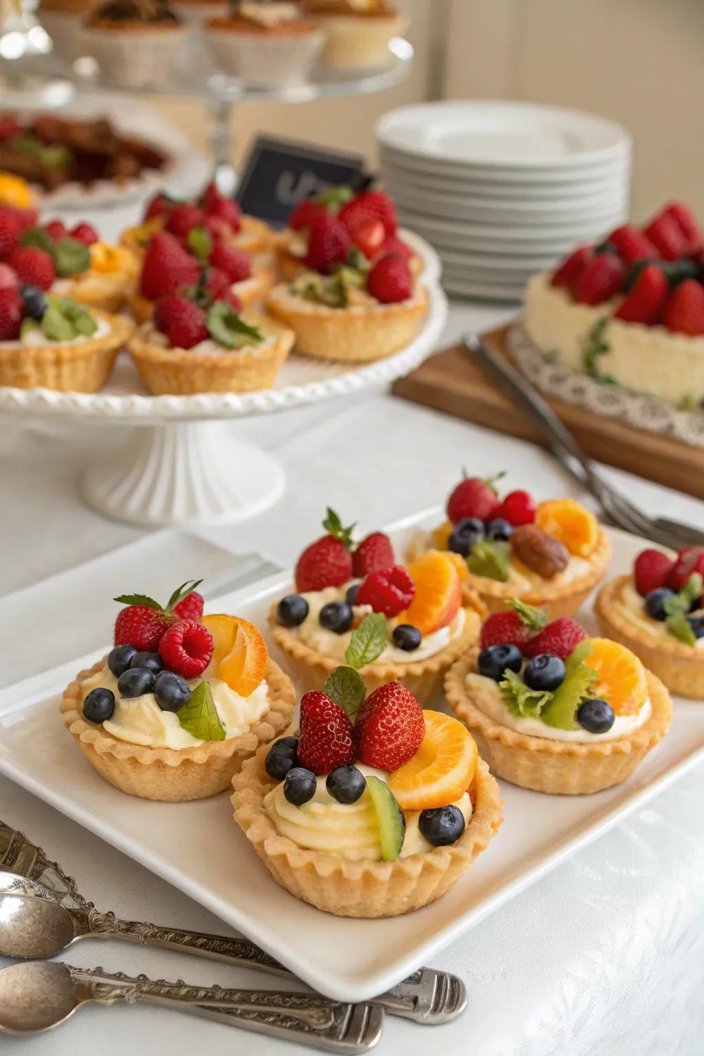 Delightful mini fruit tarts suitable for your holiday attendees.