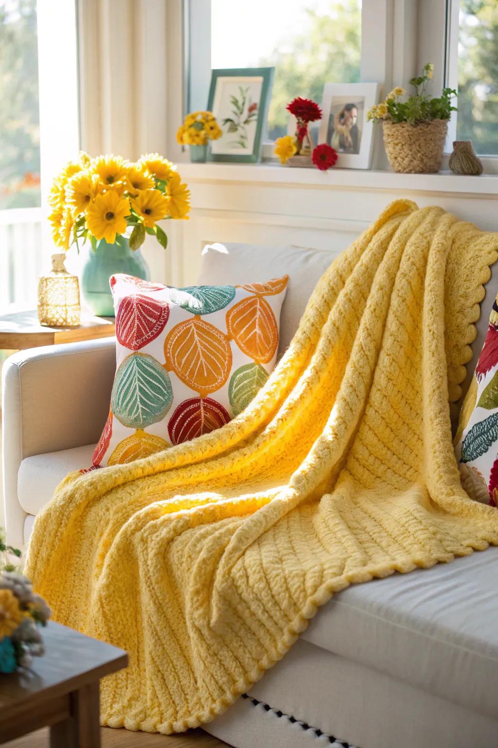 Inviting yellows bring cheer and sunshine indoors.