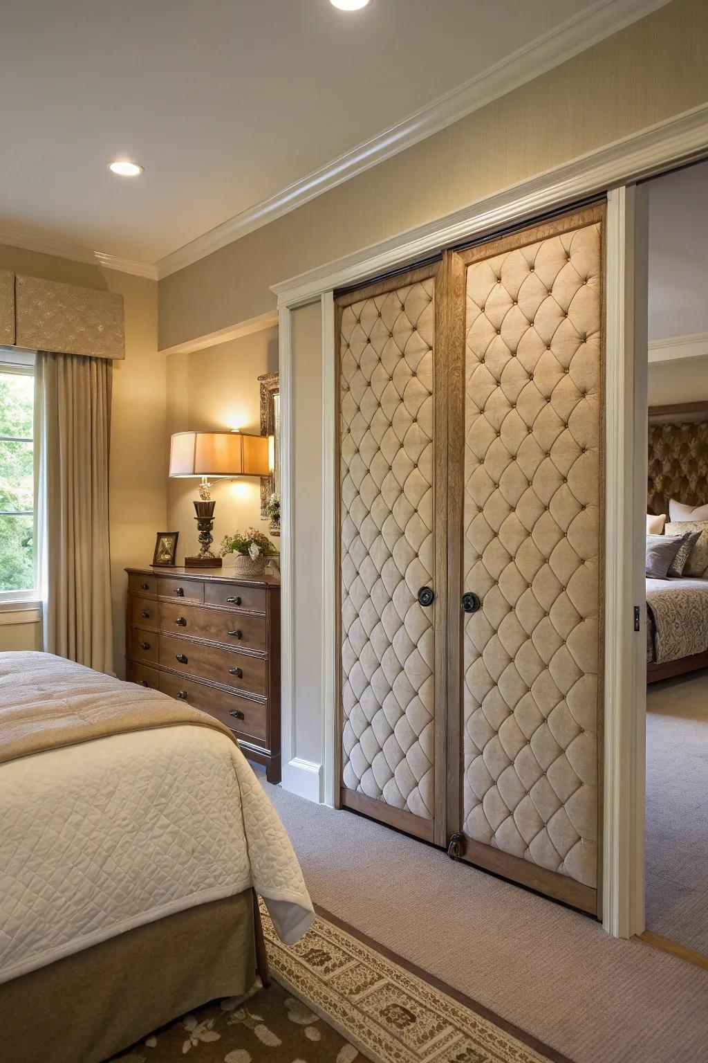 Upholstered doors: introducing texture and coziness.