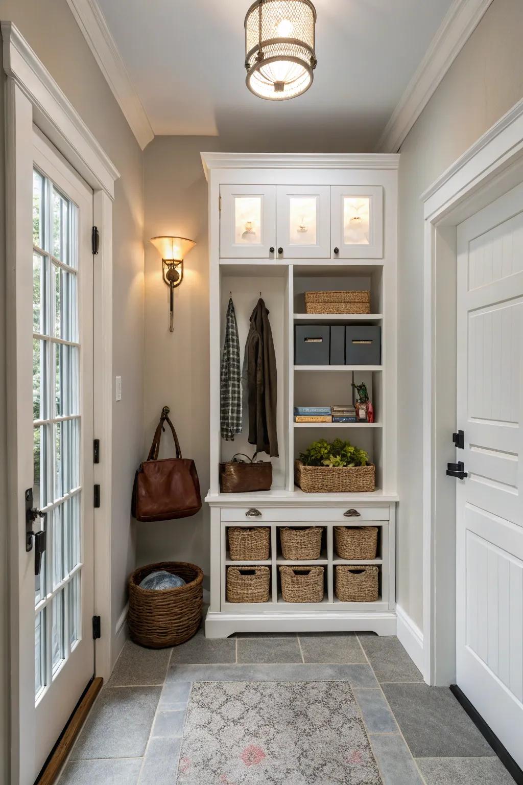 A slim cabinet offering beautiful and efficient storage.