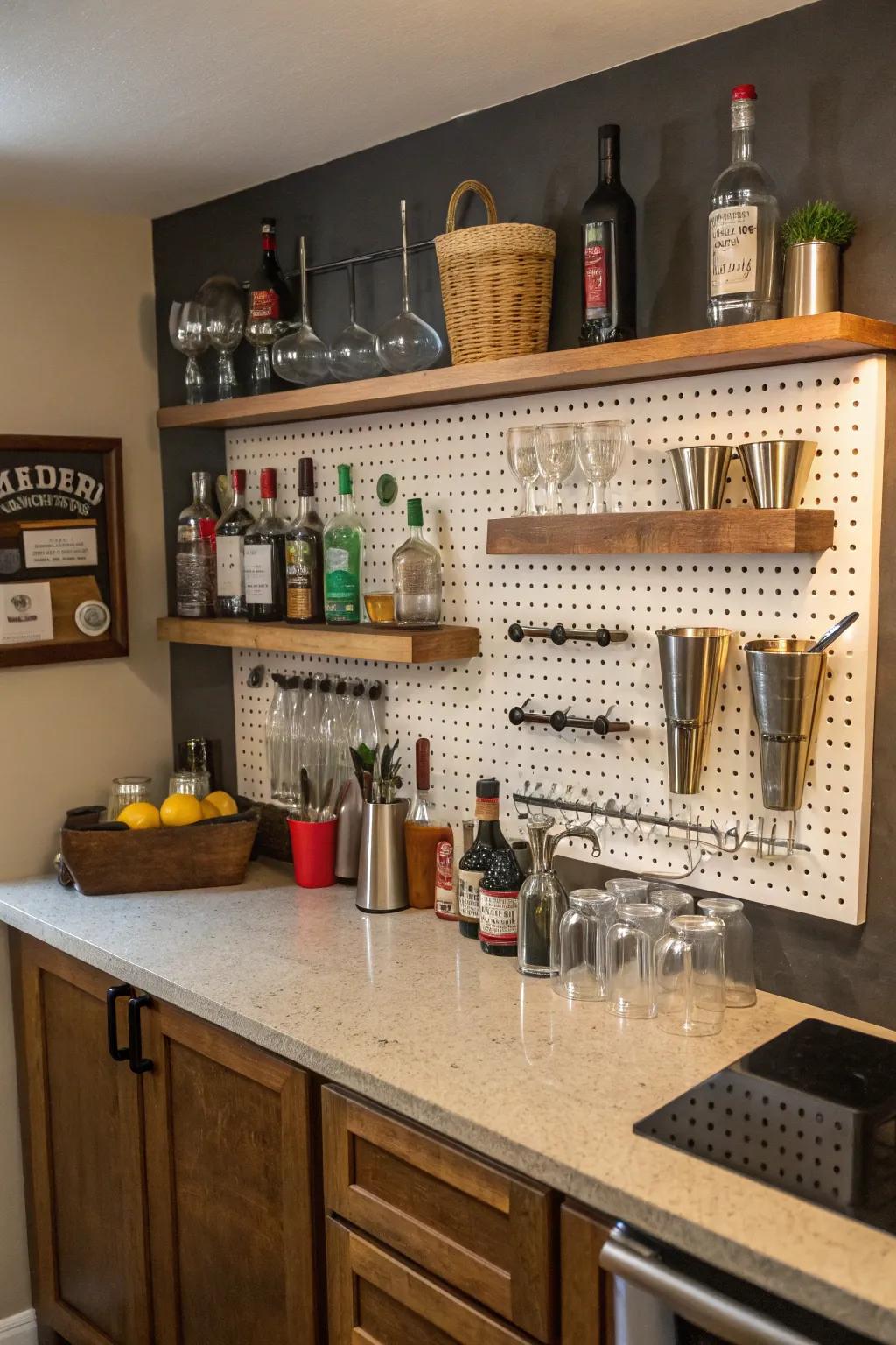 Tool boards maintain organized and accessible equipment.