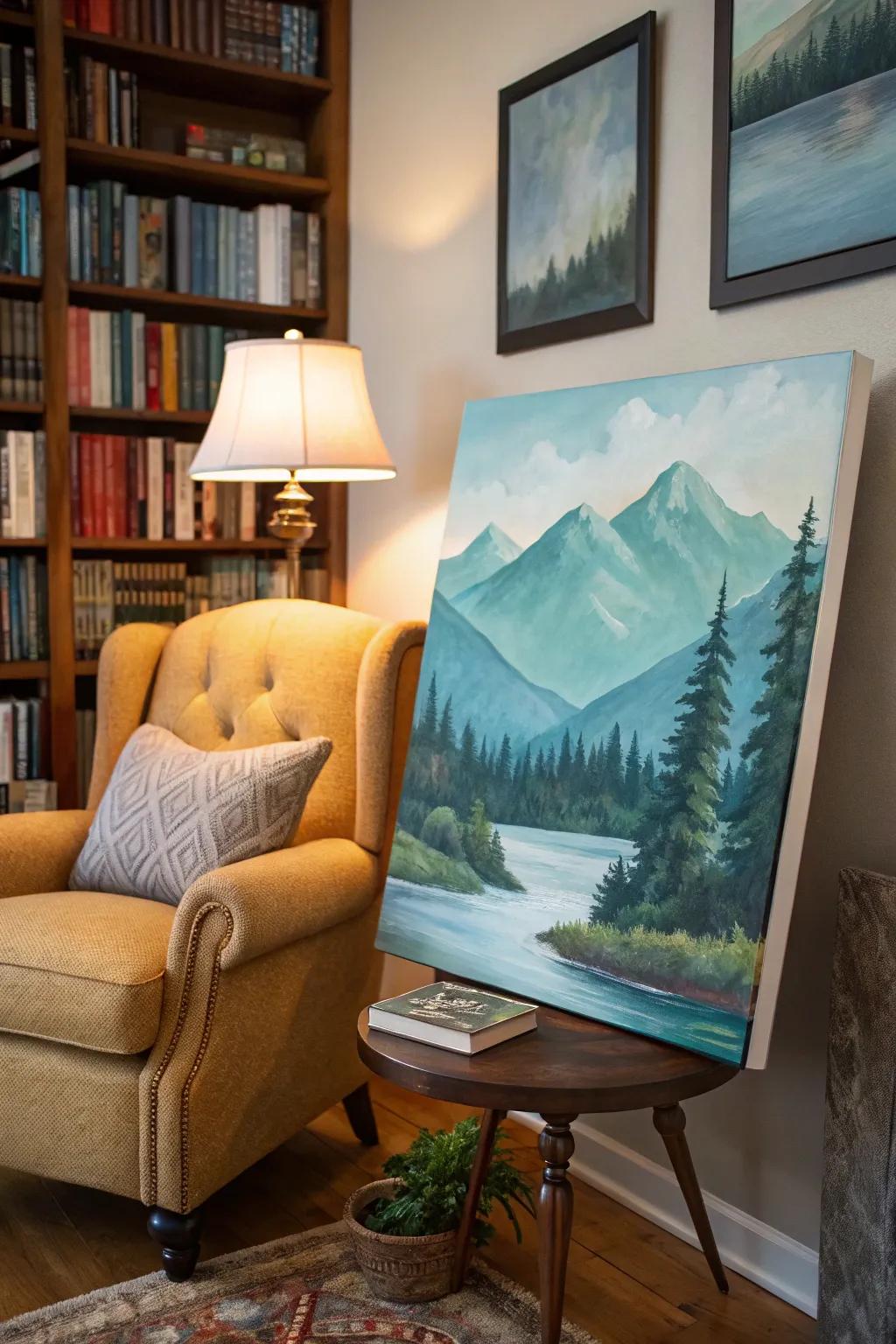 Mountain landscapes impart a sense of peace and tranquility to any area.