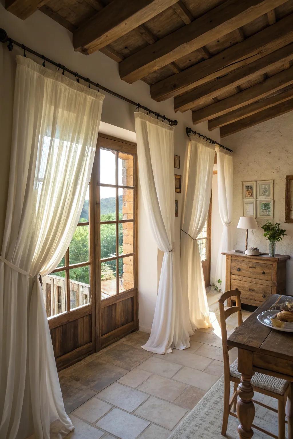 Elevated hangings maximize light and create a spacious atmosphere.