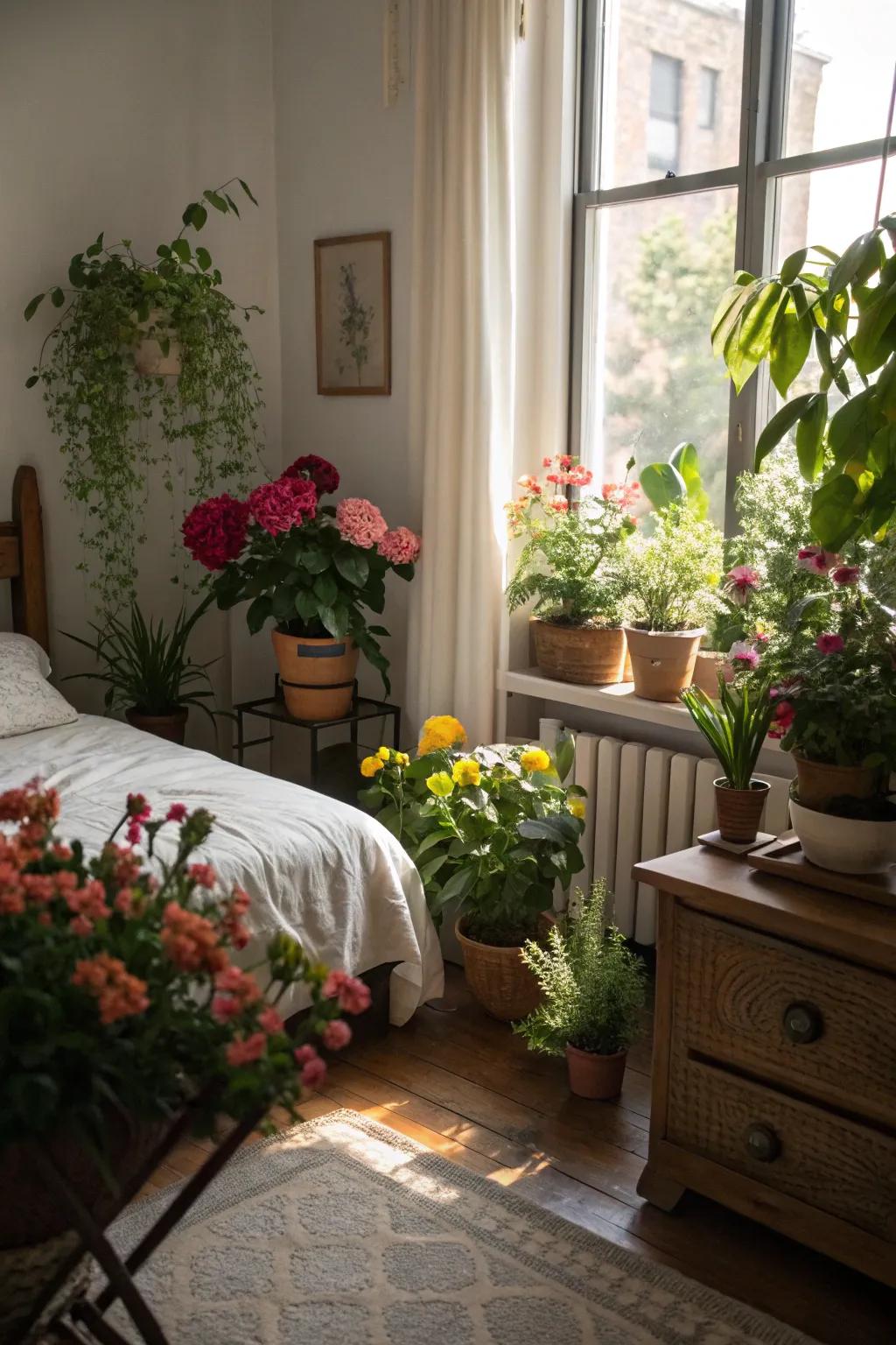 Cut flowers and greenery bring natural beauty indoors.