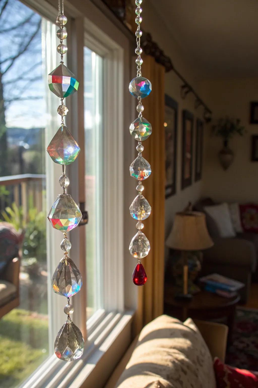 Crystal light catchers can saturate your chamber with exquisite rainbows and illumination.