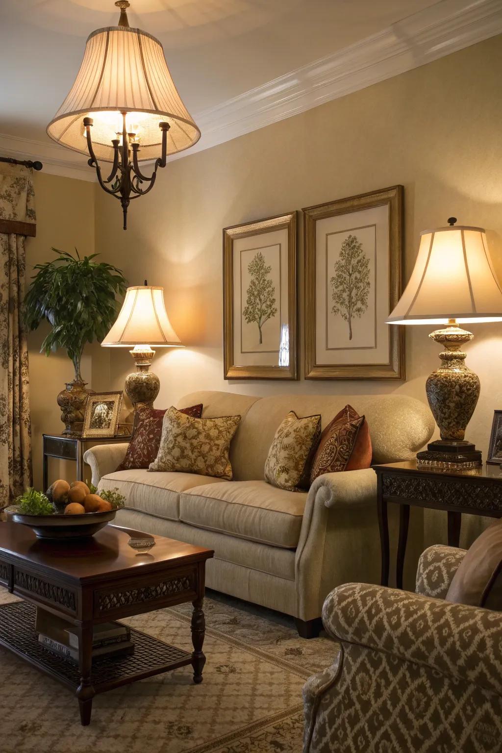 Stratified illumination establishes the ideal mood for any occasion.