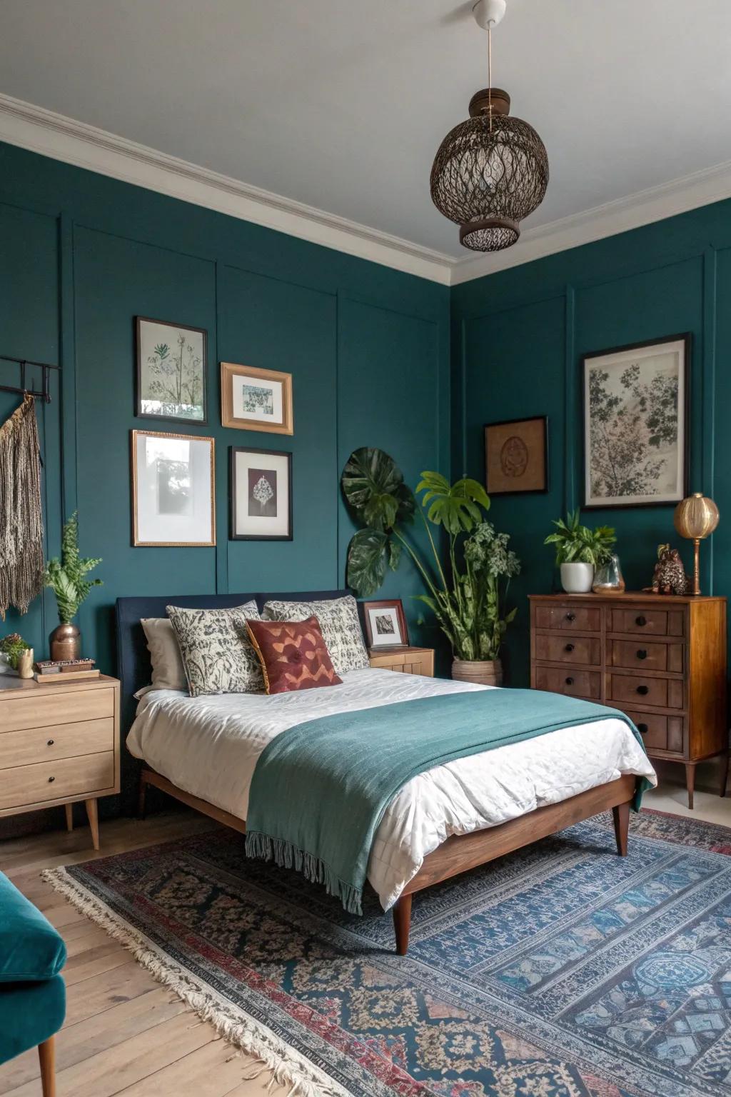 Teal acts as a versatile subtle backdrop.