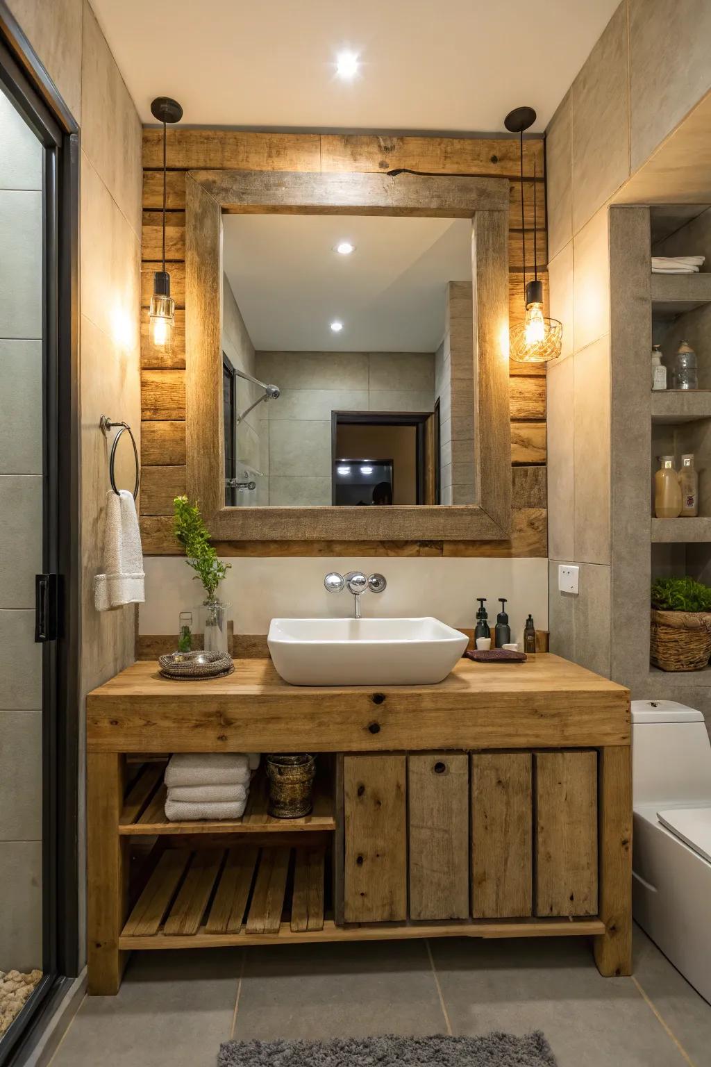 Add country charm with a skid mirror frame.