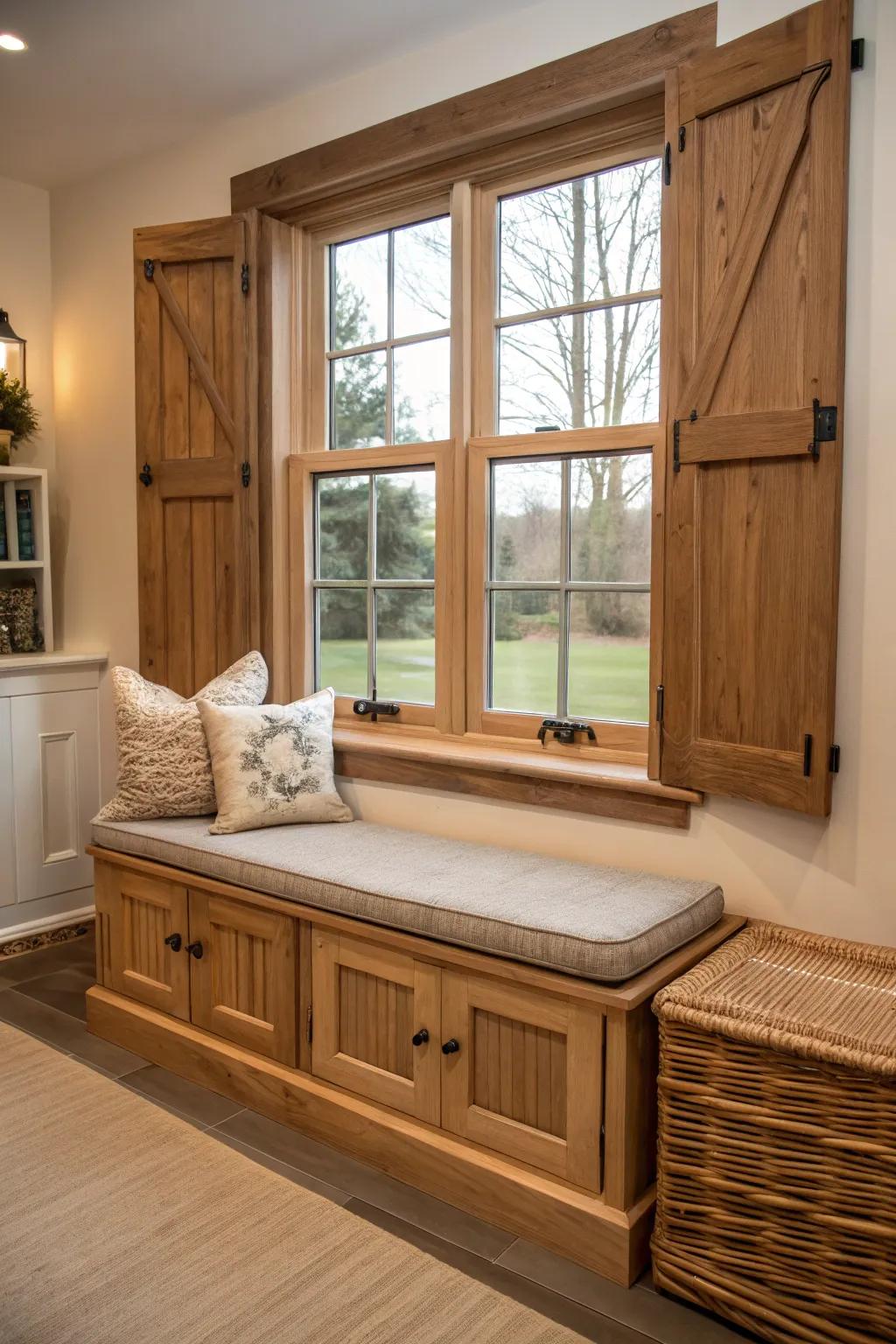A bench set underneath a window improves use and increases seating.