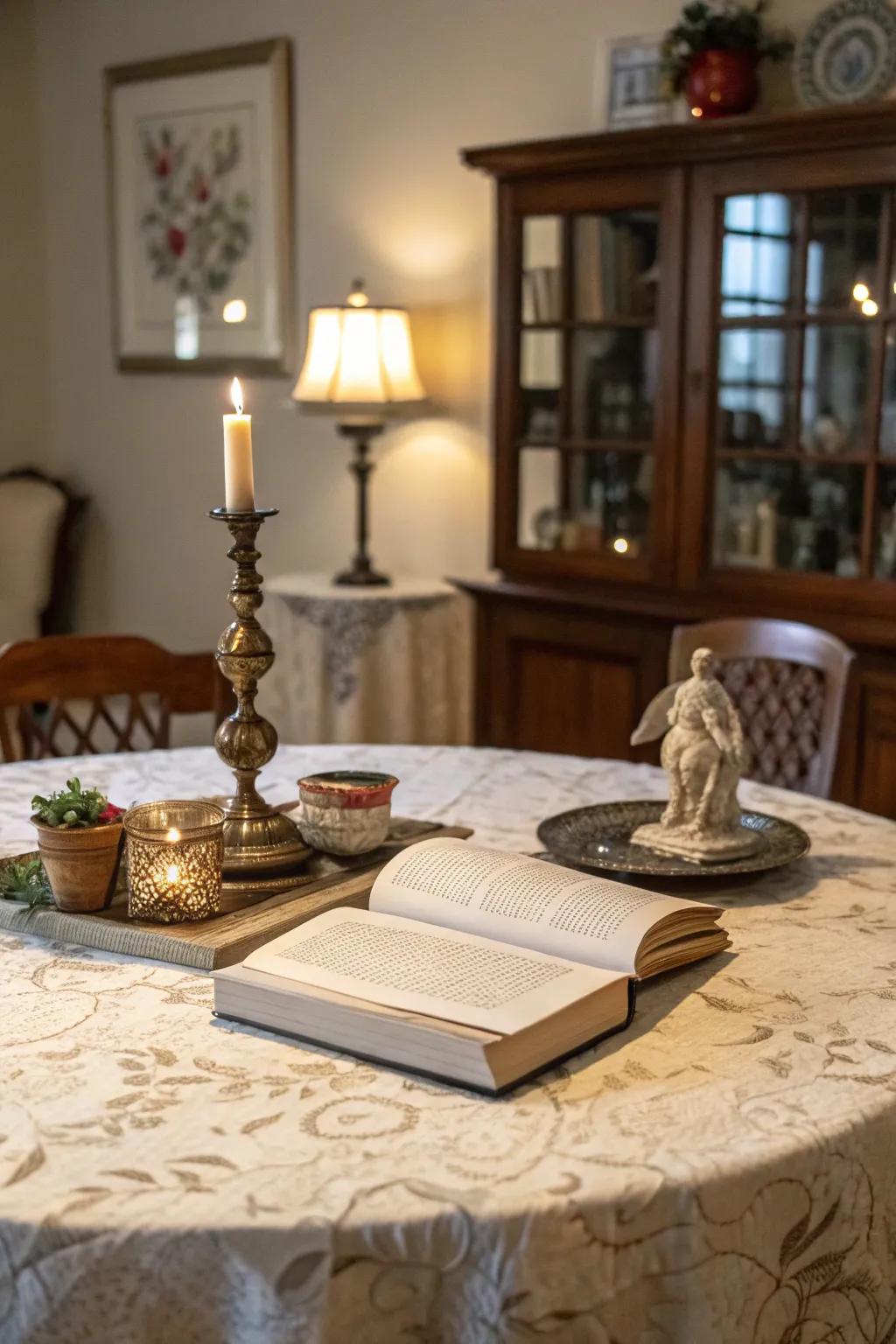 Distinctly yours: Personal items make your table memorable.