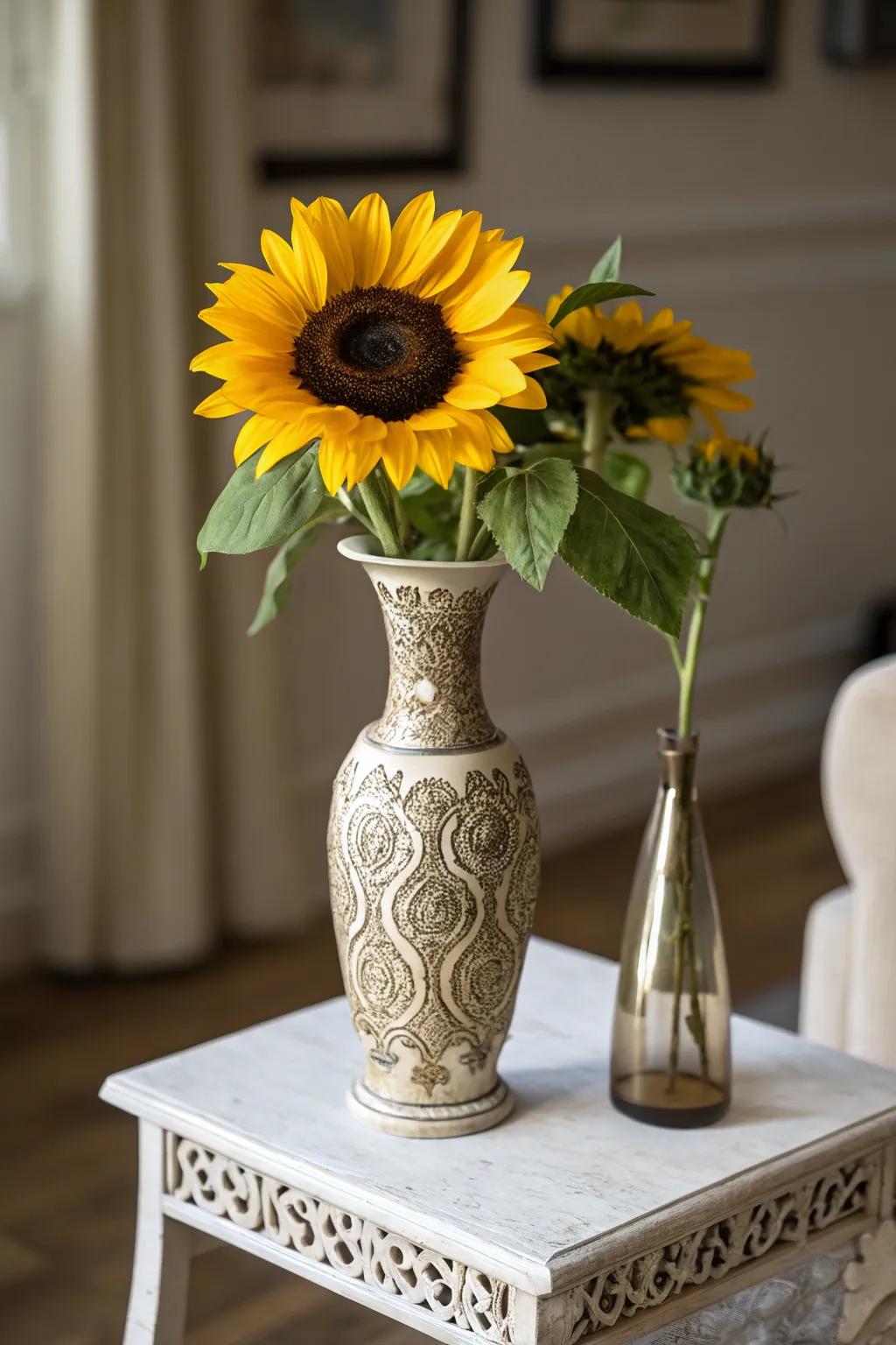 A solitary bloom can fashion a commanding message in any setting.