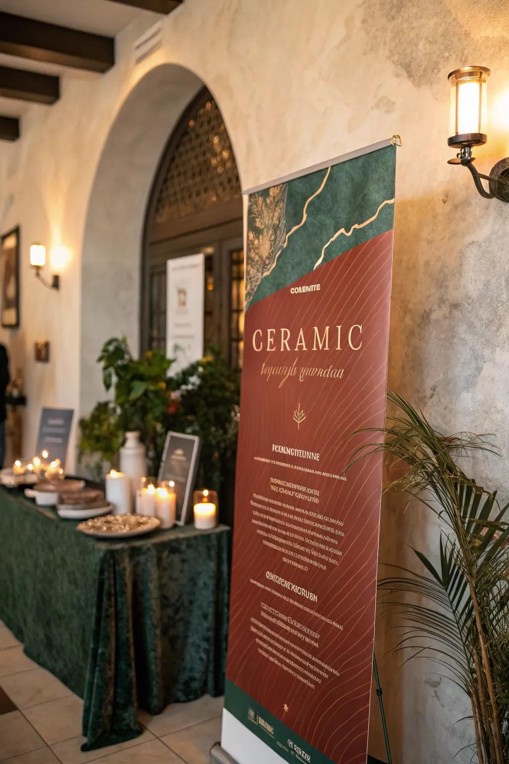 Elevate your event adverts with luxurious textured surfaces.