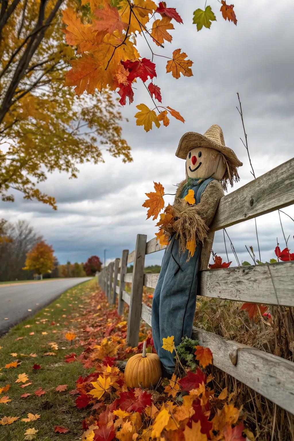 A cordial field guard injects levity into the fence.