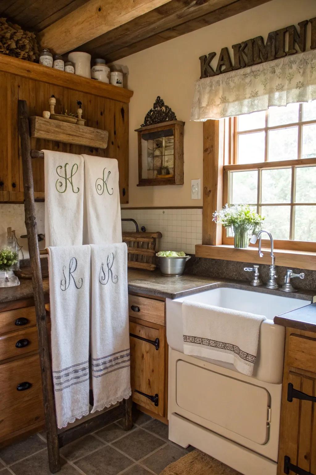 Customized details making a farmhouse kitchen uniquely inviting.